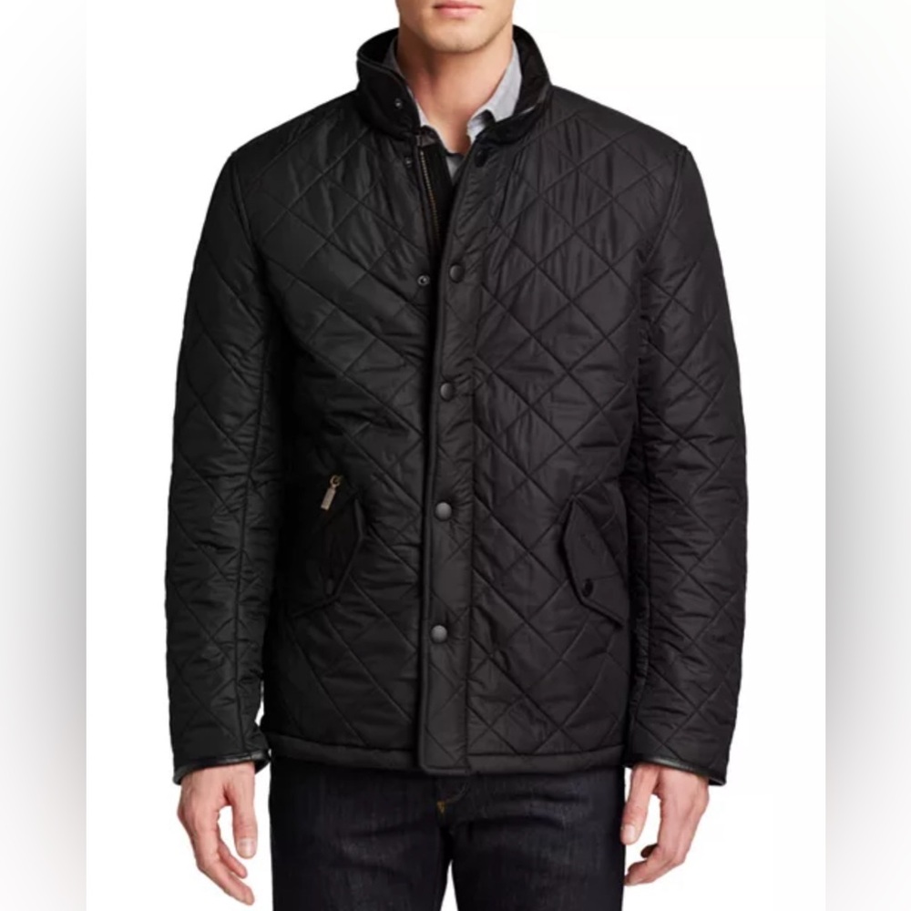 BARBOUR Men’s Powell Polarquilt Jacket Black Size M